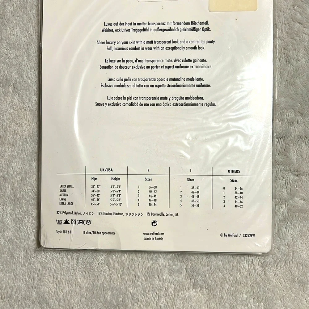 Wolford Individual 10 Black Soft Control Top Tights. Sizes Medium